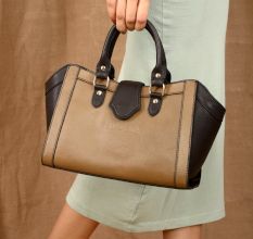 Handcrafted Cork Ganache Handbag Leather Artistic Unique